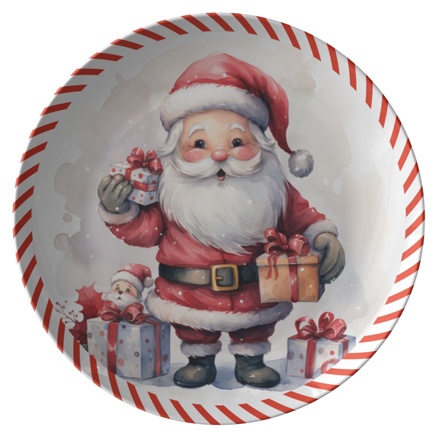 Thermosaf Polymer Plastic Santa Cookie Plate Christmas Dinner Plate