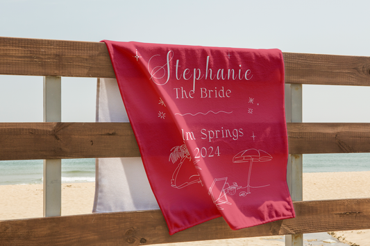 Custom Bachelorette Beach Towel Bride Beach Towel
