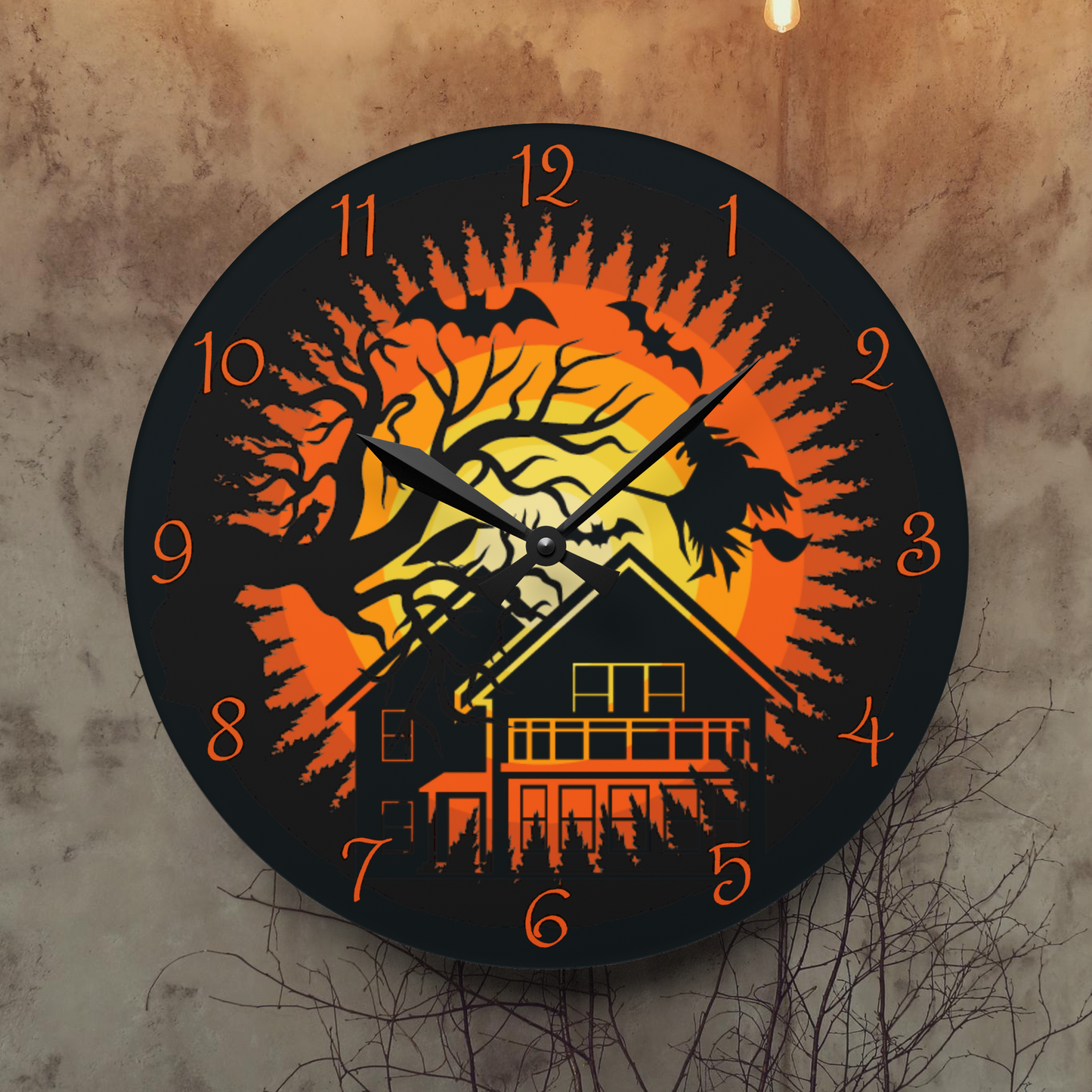 Creepy Halloween Hanging Decor Round Acrylic Wall Clock Halloween Horror Decor Scary Halloween Home Decor Creepy Halloween Party Decorations