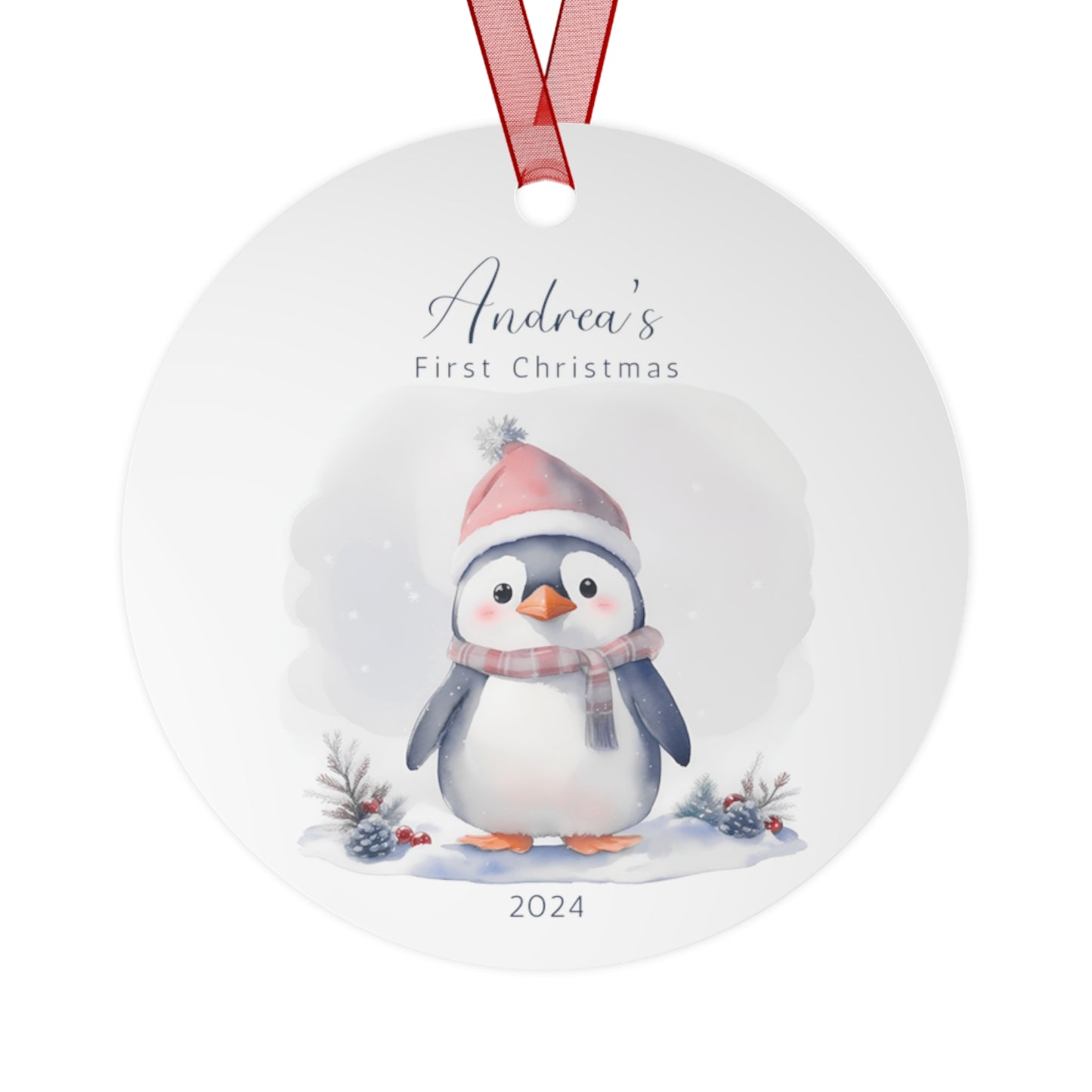 Baby First Christmas Ornament Personalized Penguin Ornament