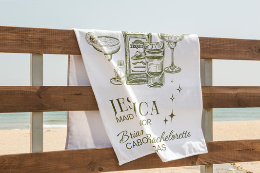 Margs And Matrimony Bachelorette Beach Towel