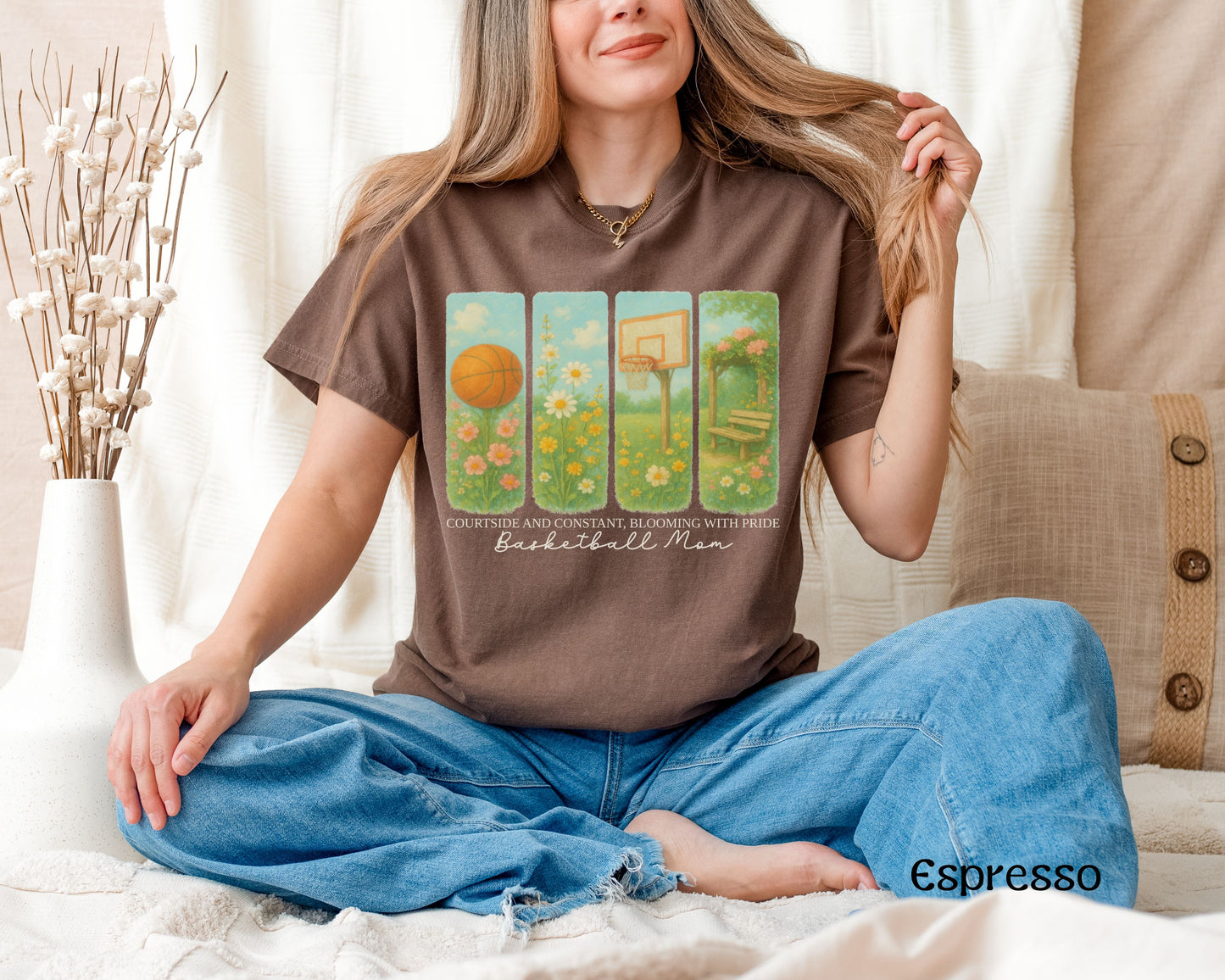 Floral Basketball Mom Shirt