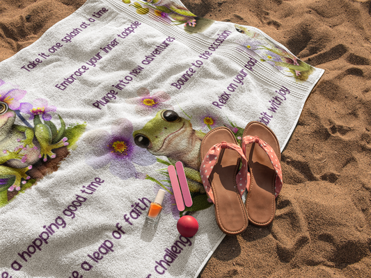 Fun Frog Beach Towel Gift for Frog Lover