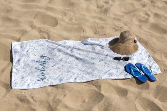 Personalized Seashell Beach Towel