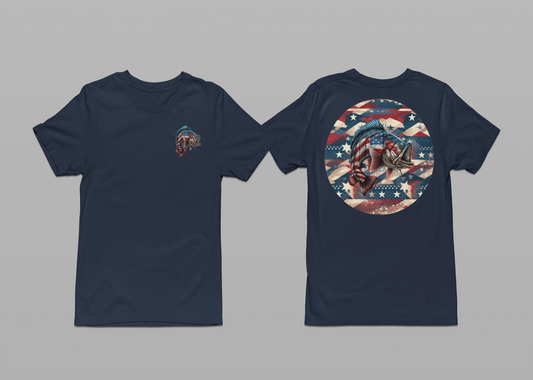 Mens Fishing Shirt Gift For Him Patriotic Shirt Angler Gift Fishing T Shirt Gift For Grandad Lake Shirt Bass Fishing Gifts USA Flag Shirt