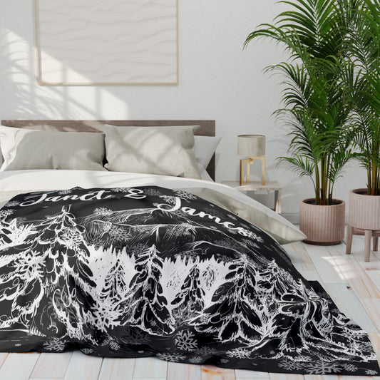 Personalized Mountain Blanket Custom Mountain Gift