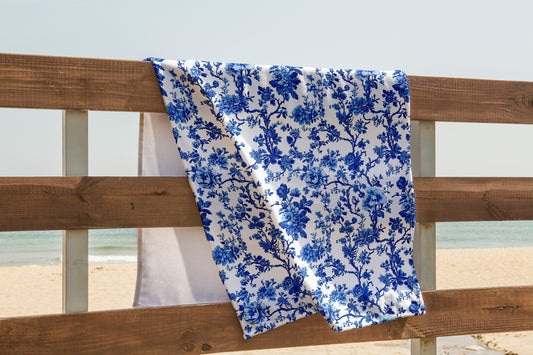Coquette Chinoiserie Monogram Beach Towel