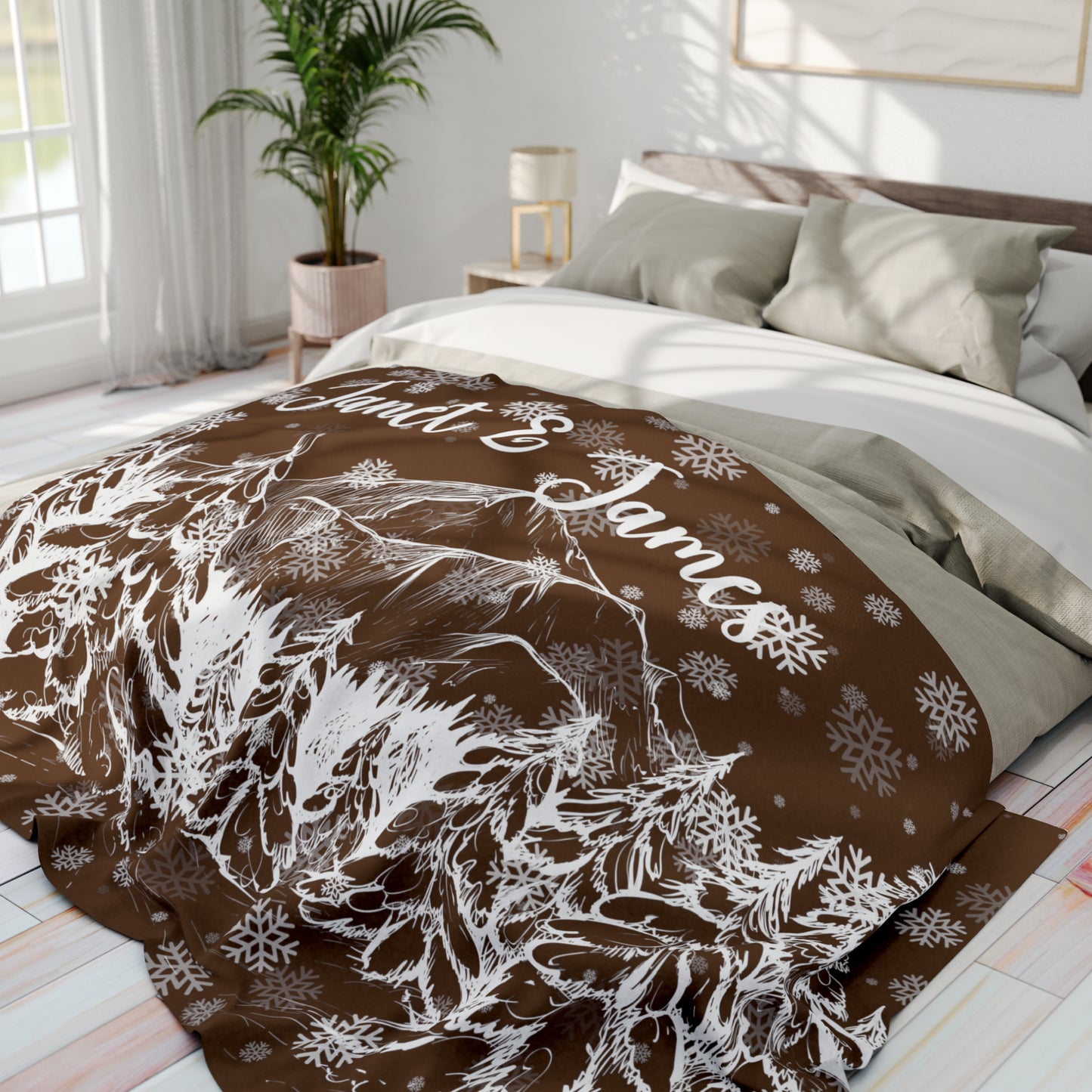 Personalized Mountain Blanket Custom Mountain Gift