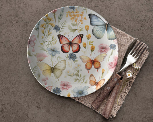 Decorative Floral Butterfly Plate