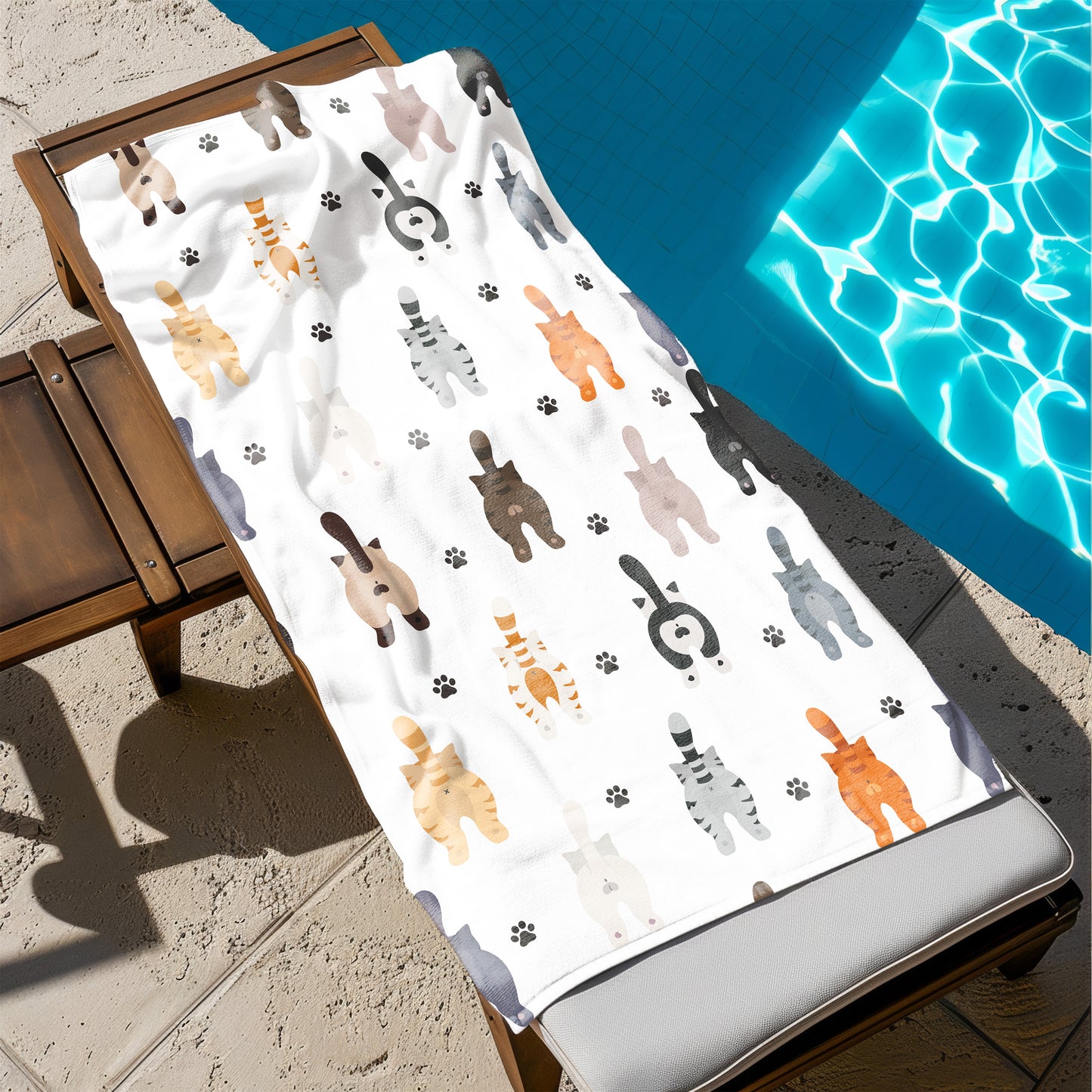 Funny Cat Beach Towel Gifts For Cat Lovers