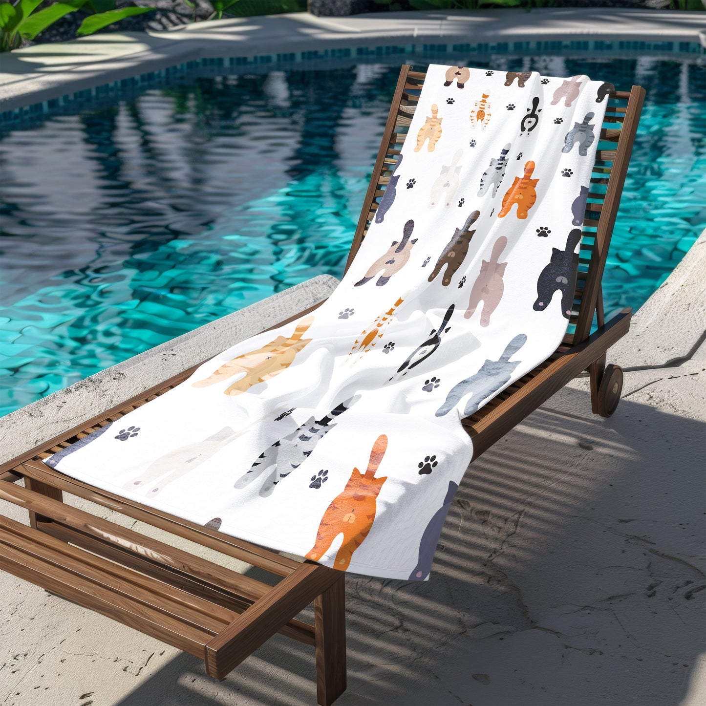 Funny Cat Beach Towel Gifts For Cat Lovers