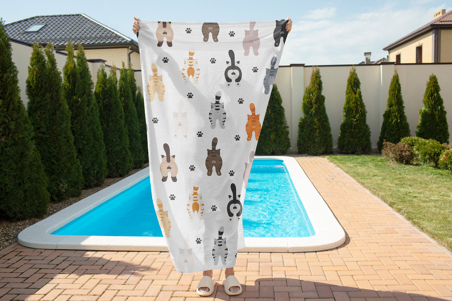 Funny Cat Beach Towel Gifts For Cat Lovers