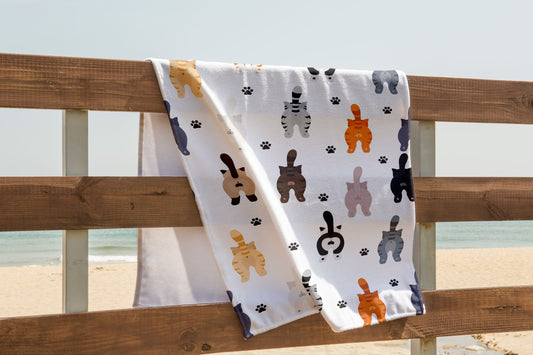 Funny Cat Beach Towel Gifts For Cat Lovers