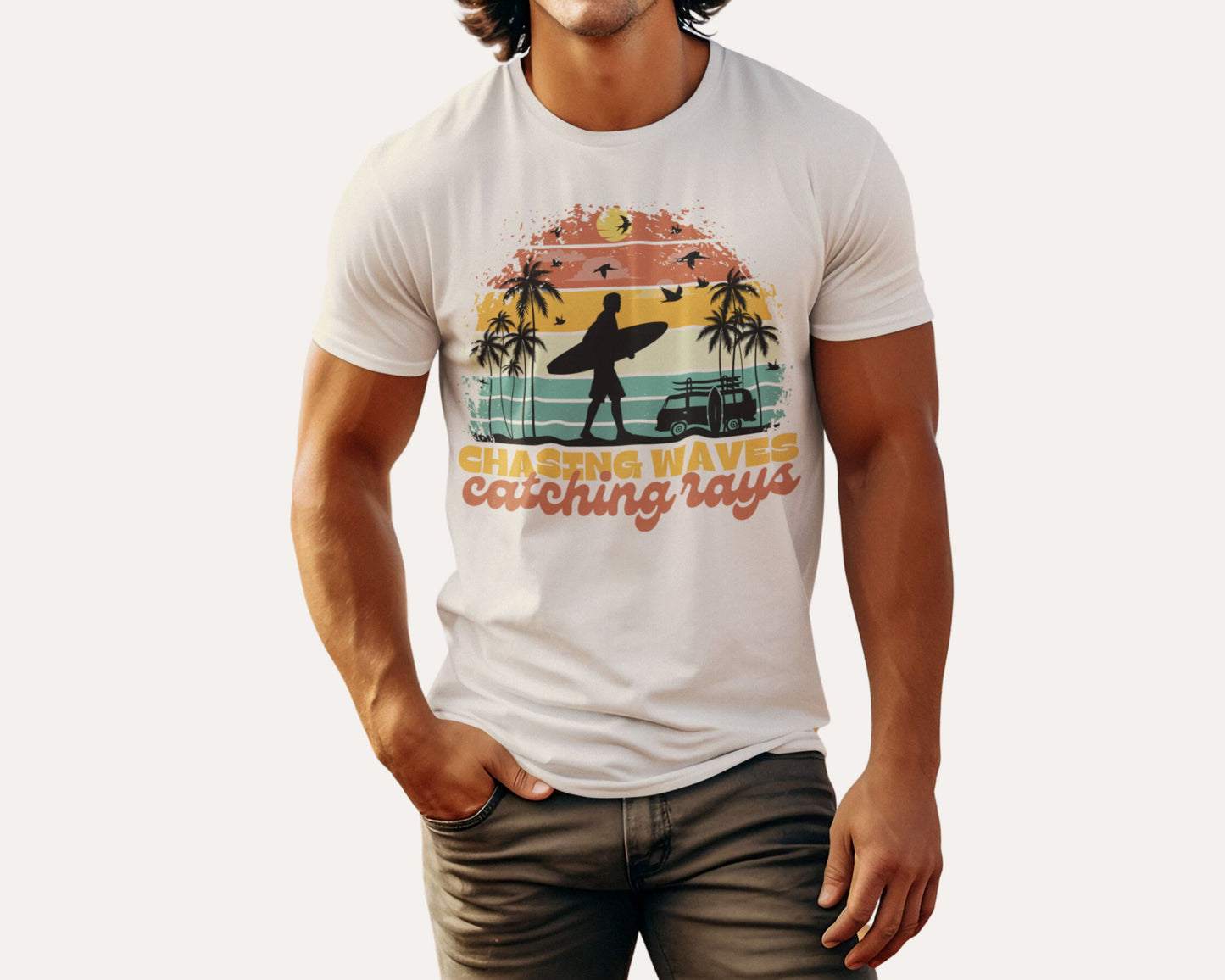 Unisex Retro Summer Surfing Beach Shirt