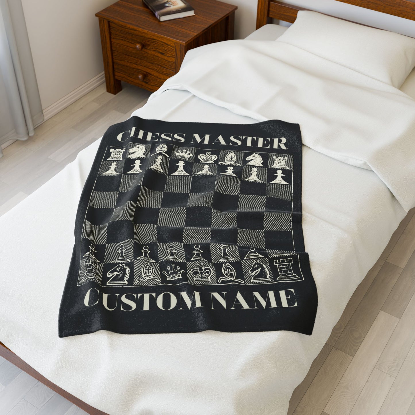 Personalized Chess Board Blanket Chess Player Gift