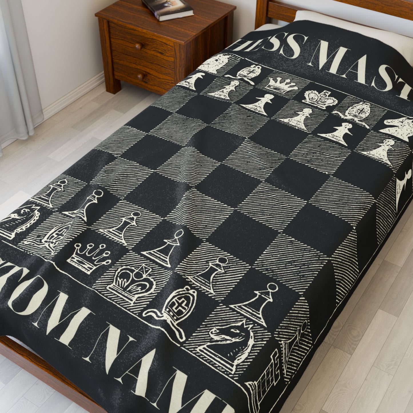 Personalized Chess Board Blanket Chess Player Gift