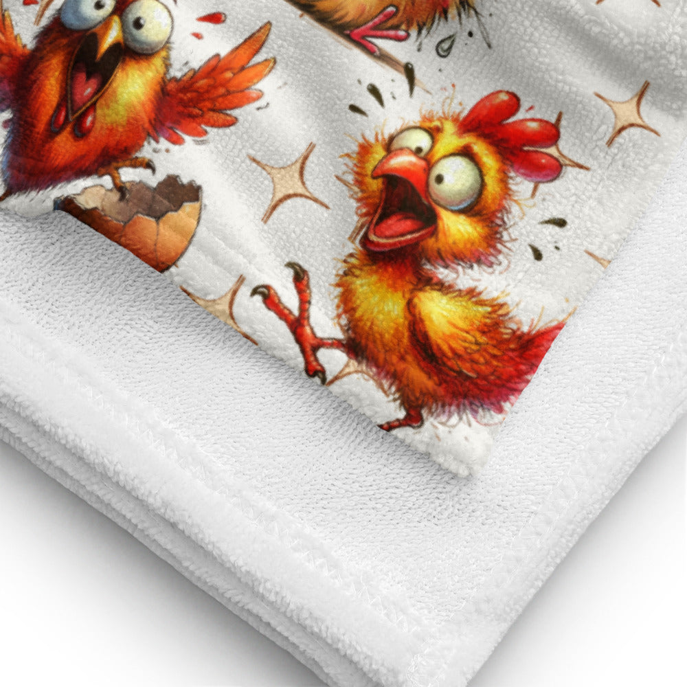 Funny Chicken Beach Towel Personalized Crazy Chicken Gifts