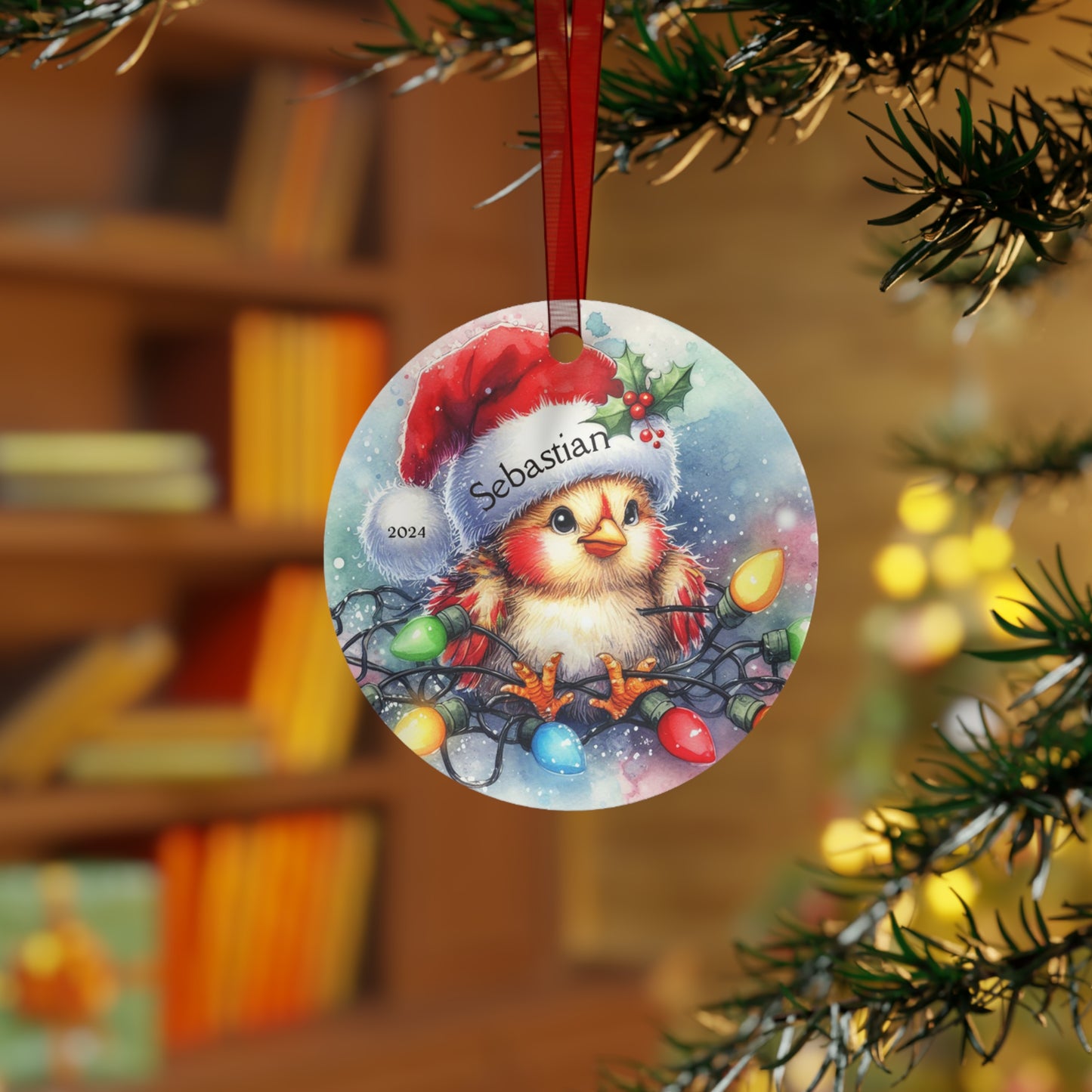 Personalized Christmas Chicken Ornament