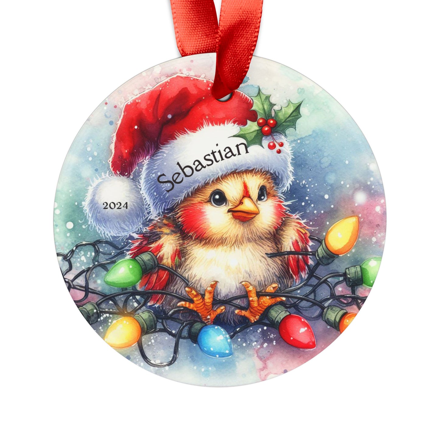 Personalized Christmas Chicken Ornament