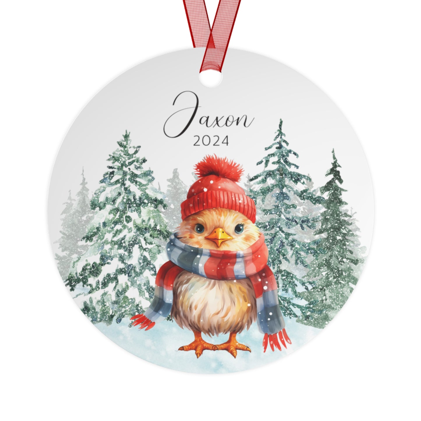 Personalized Chicken Christmas Ornament Custom Name Ornament