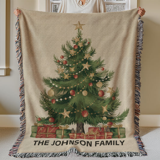 Personalized Woven Christmas Blanket