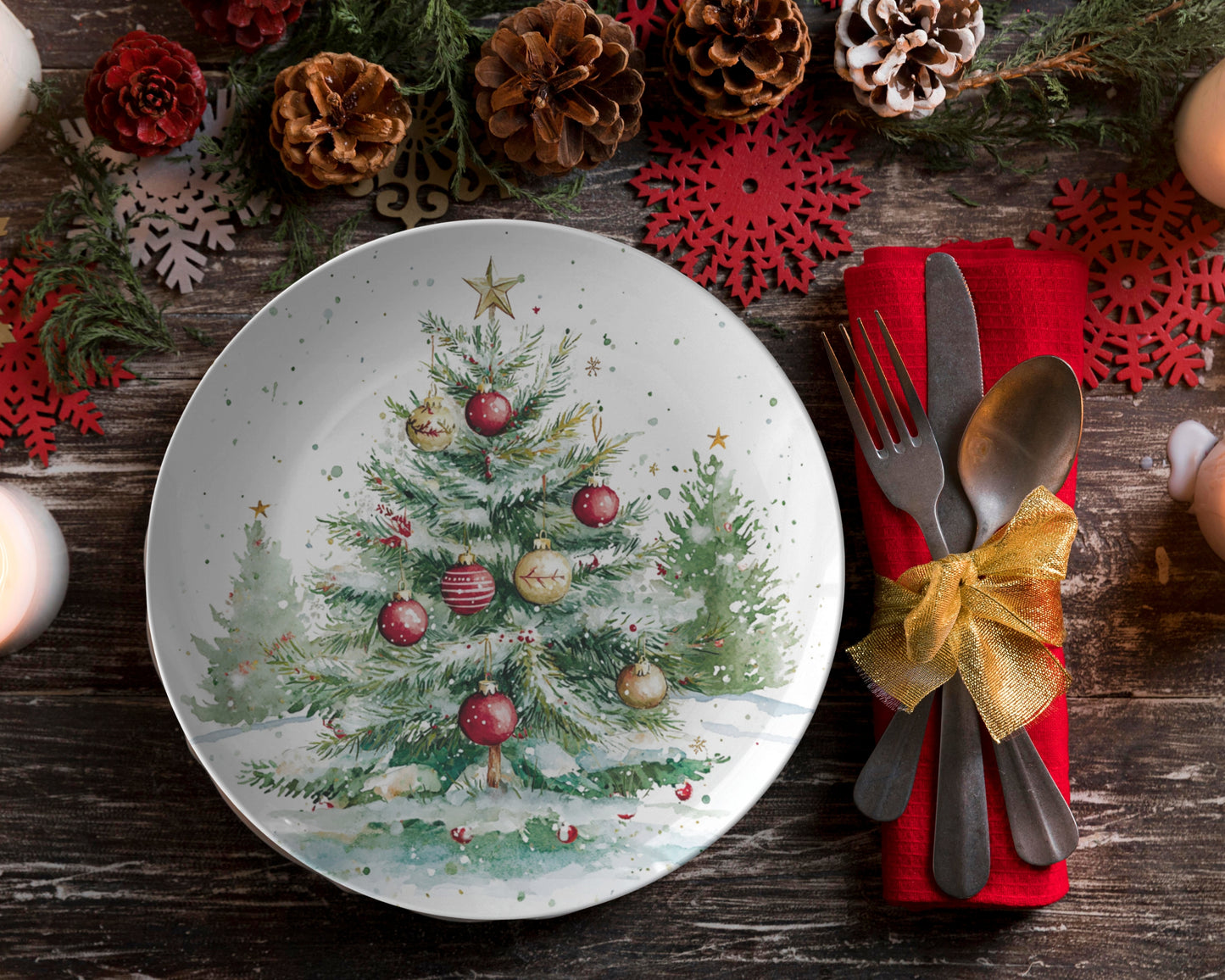 Christmas Tree Plate Holiday Dinnerware