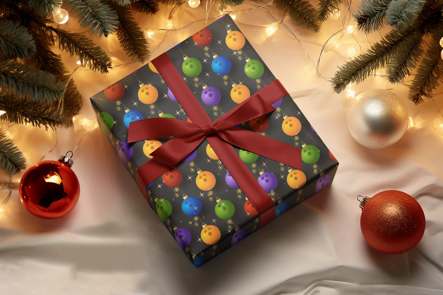 Bowling Christmas Wrapping Paper
