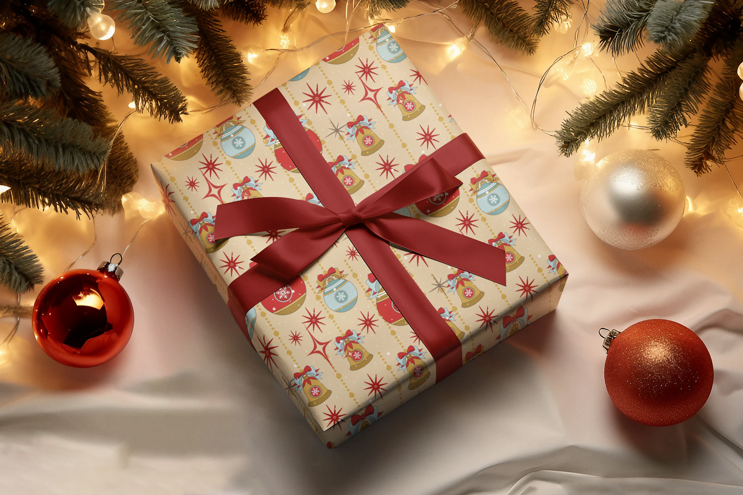 Retro Christmas 70s Wrapping Paper