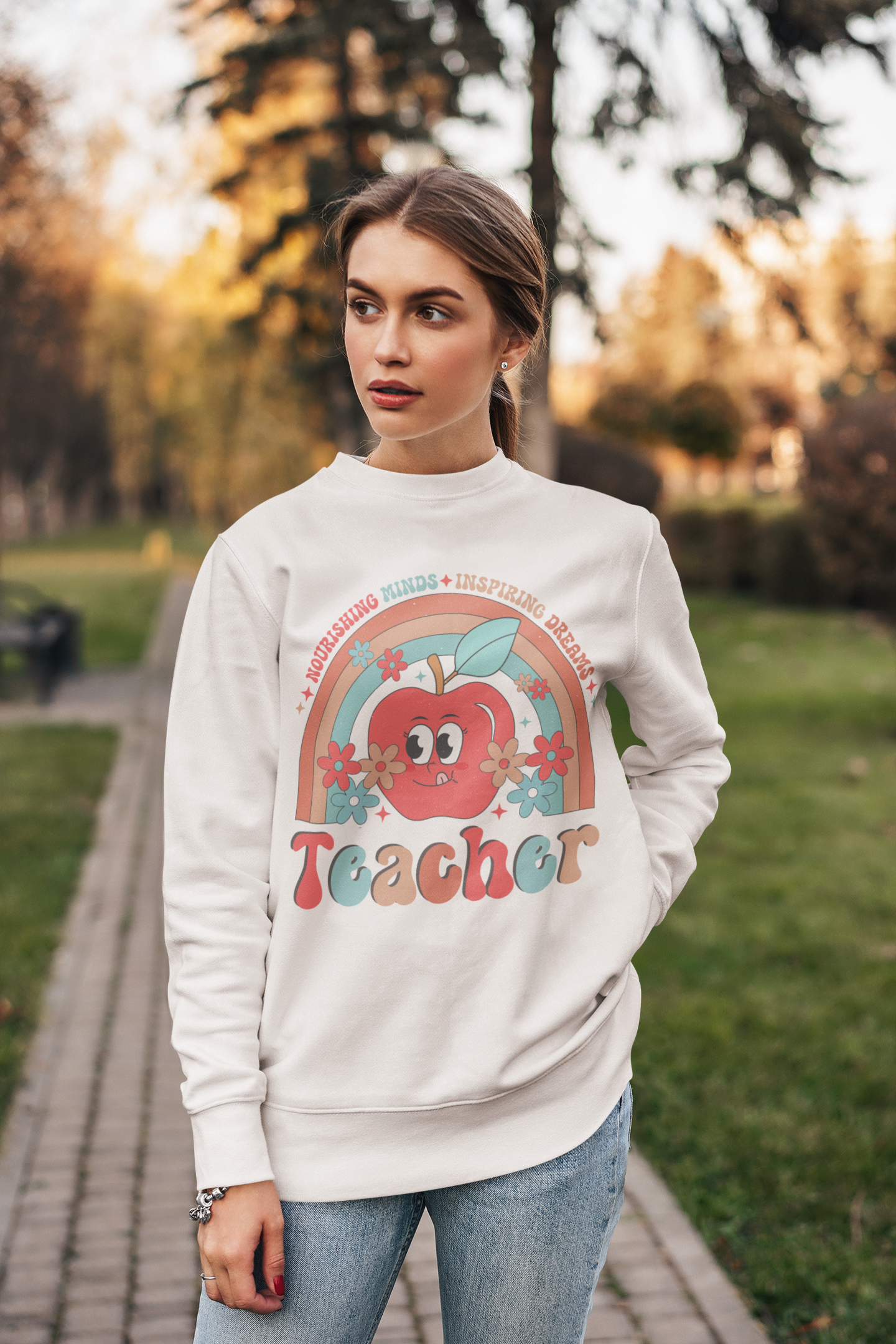 Retro Teacher Crewneck Sweatshirt Back to School Shirt For Teachers Gift For Teacher Educator Sweatshirts Pre K Teacher Shirts Gift For Her