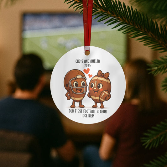 Our First Football Season Together Personalized Couple Ornament