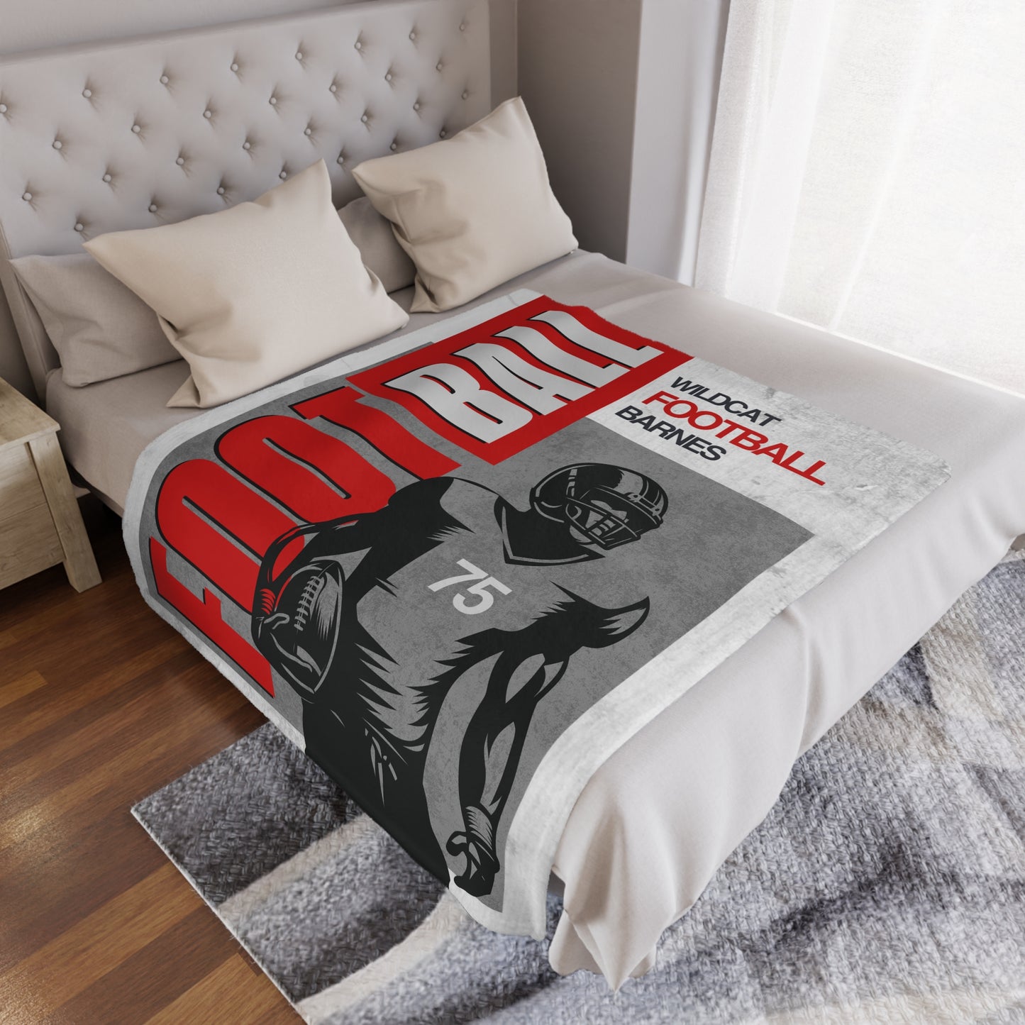 Custom Football Blanket Football Player Gift