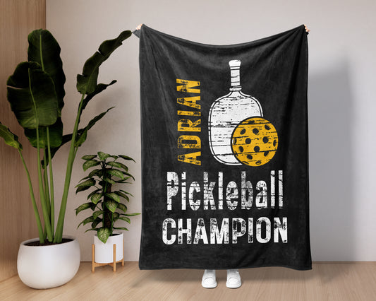 Personalized Pickleball Blanket Custom Pickleball Player Gift