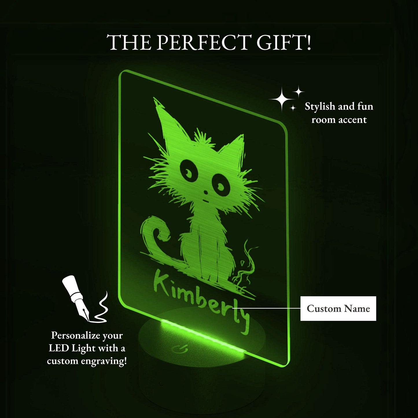 Custom Cat LED Name Light Funny Cat Gifts For Coworkers