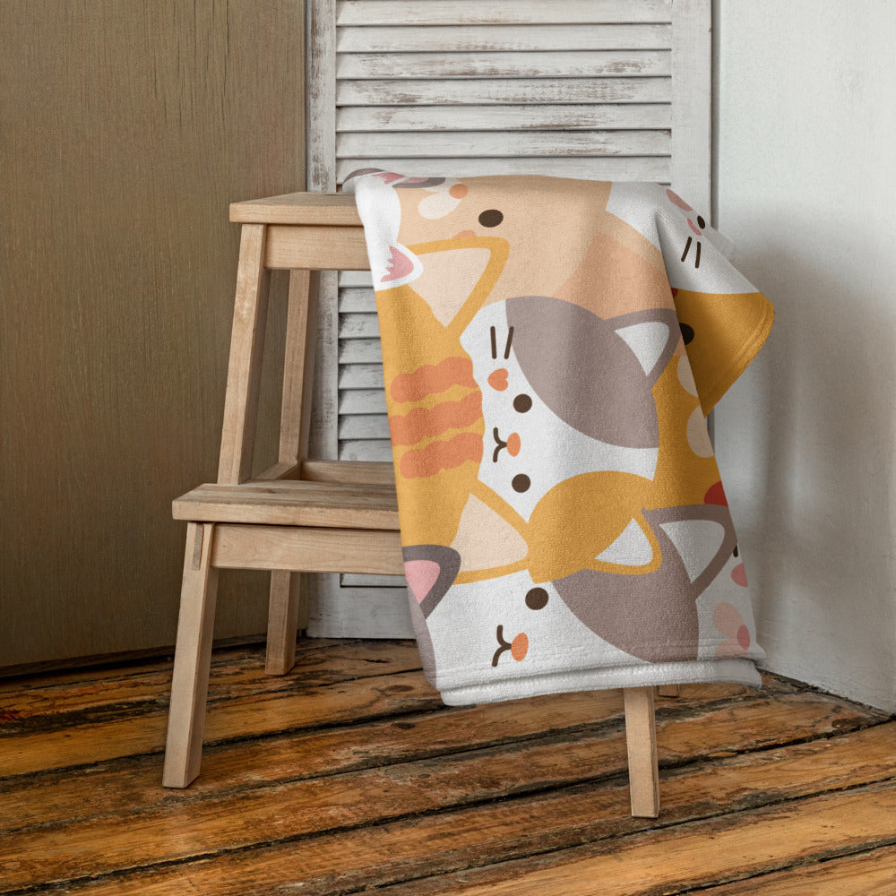 Cute Cat Beach Towel Gifts For Cat Lovers
