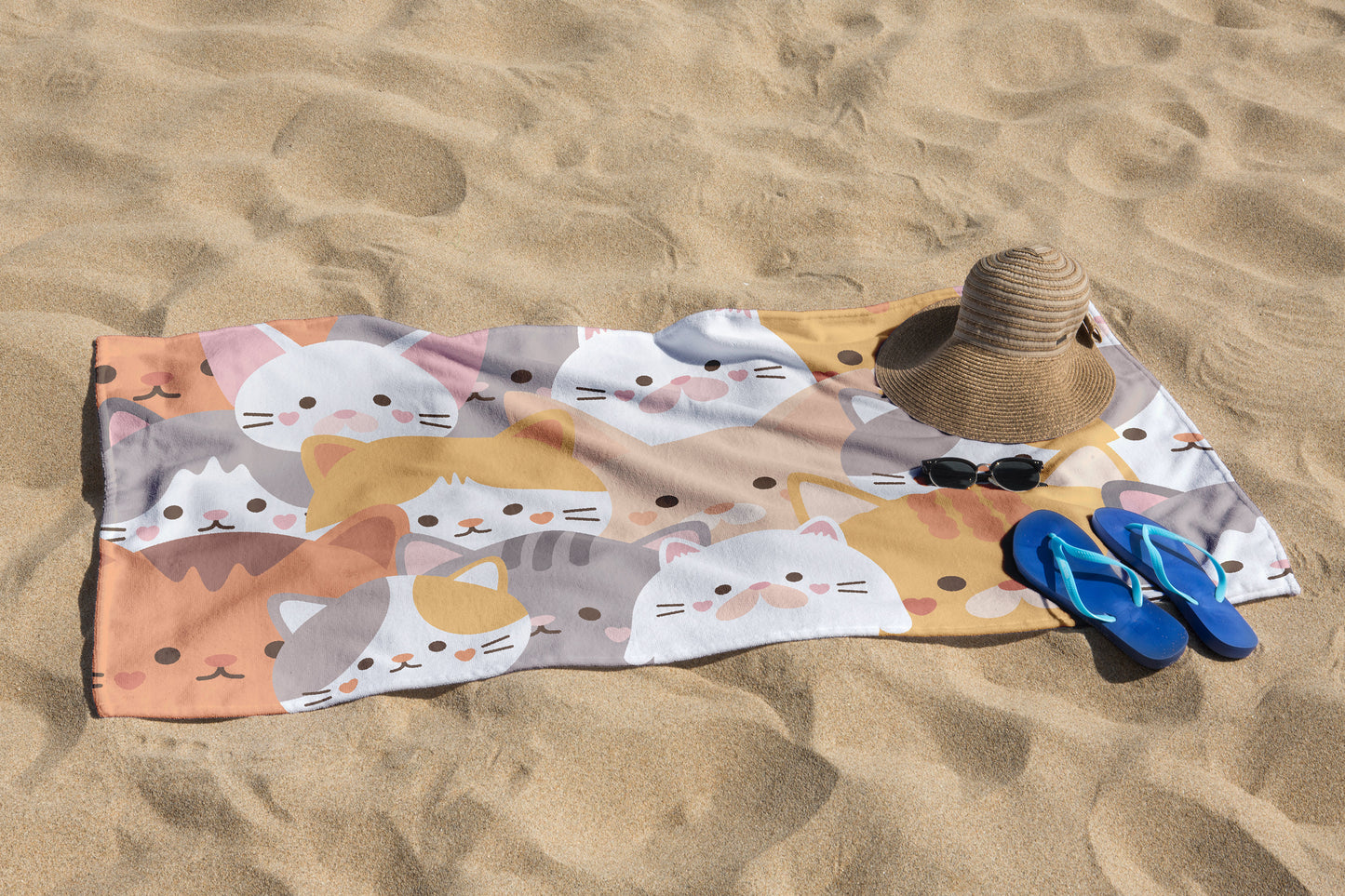 Cute Cat Beach Towel Gifts For Cat Lovers