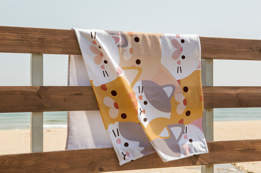 Cute Cat Beach Towel Gifts For Cat Lovers