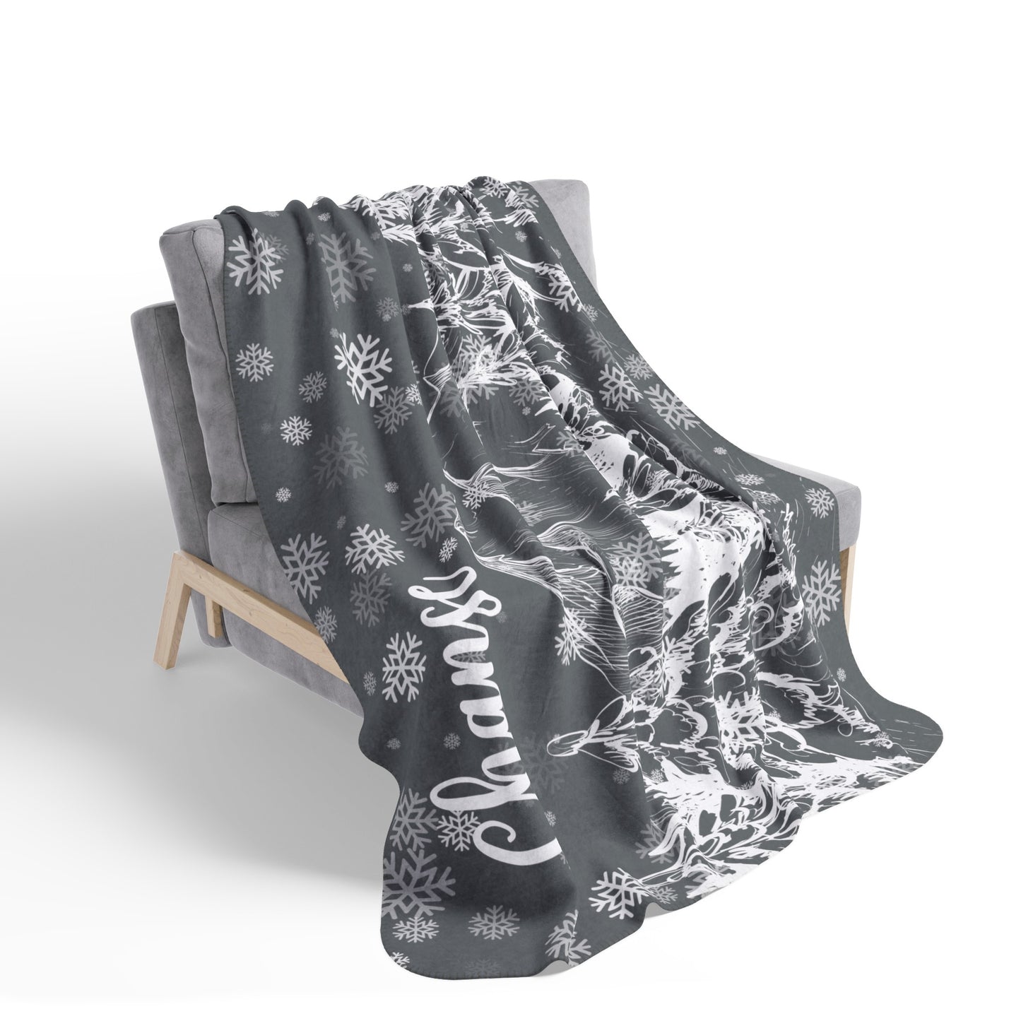 Personalized Mountain Blanket Custom Mountain Gift