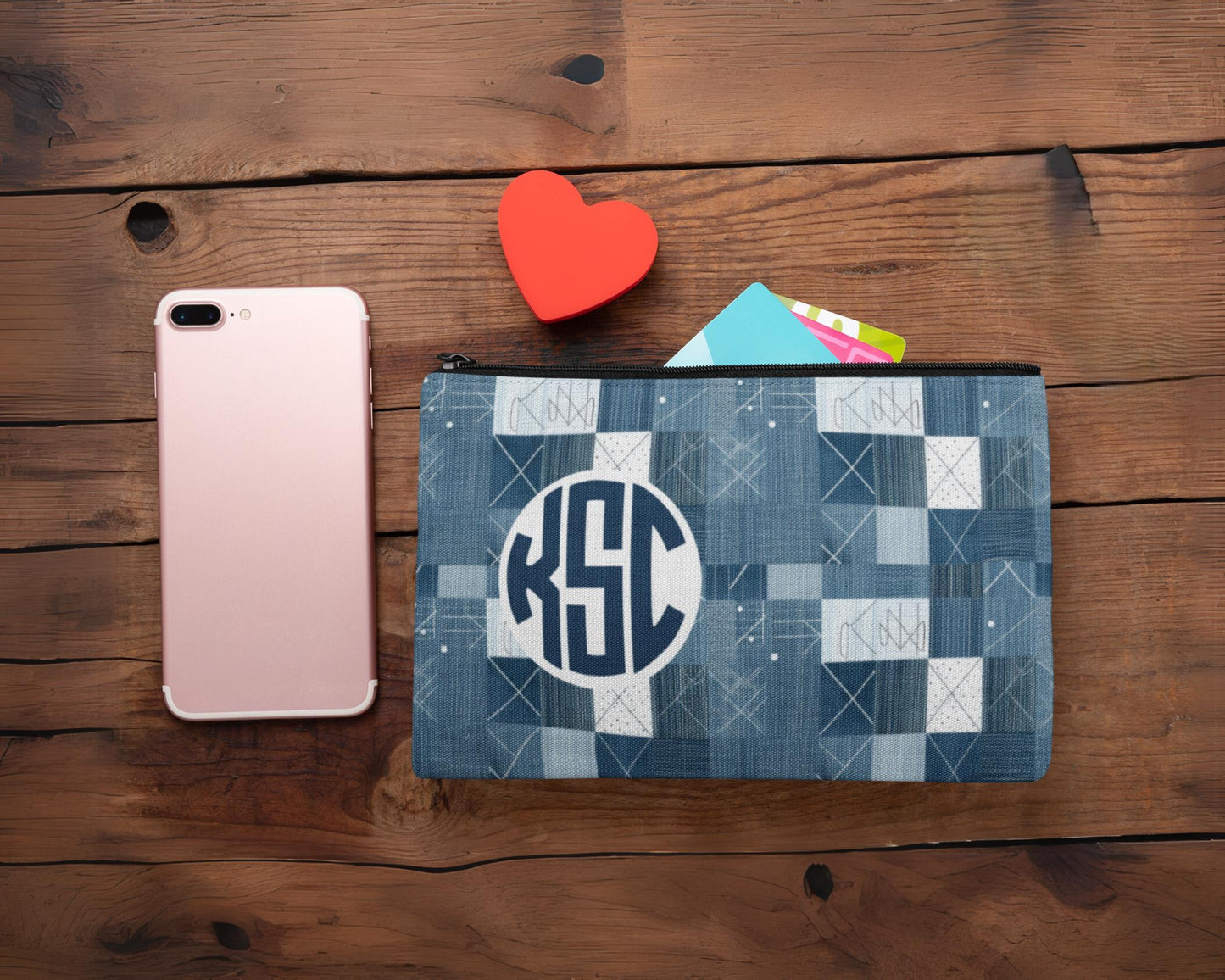 Personalized Pencil Case Trendy Monogram Gift
