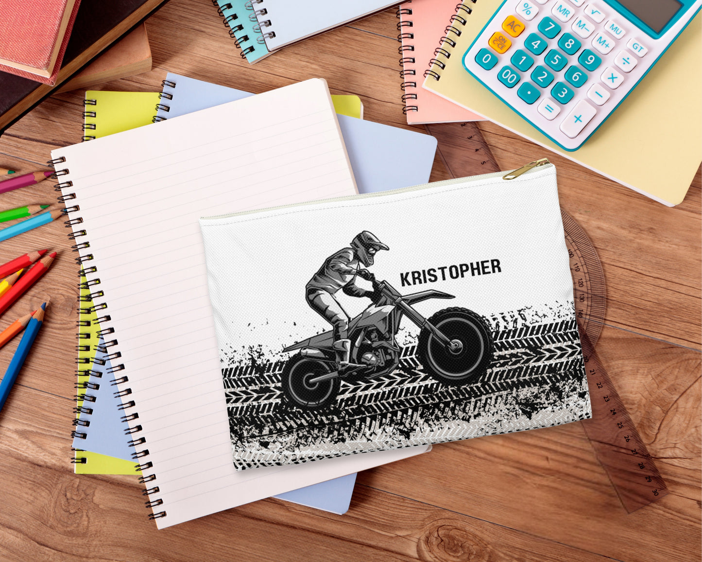 Custom Dirtbike Pencil Case