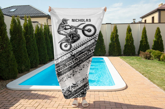 Dirtbike Beach Towel Personalized Motorcross Gift