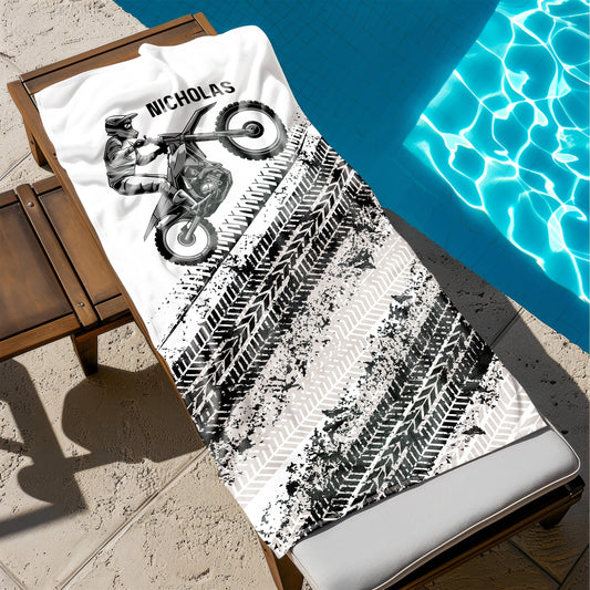 Dirtbike Beach Towel Personalized Motorcross Gift