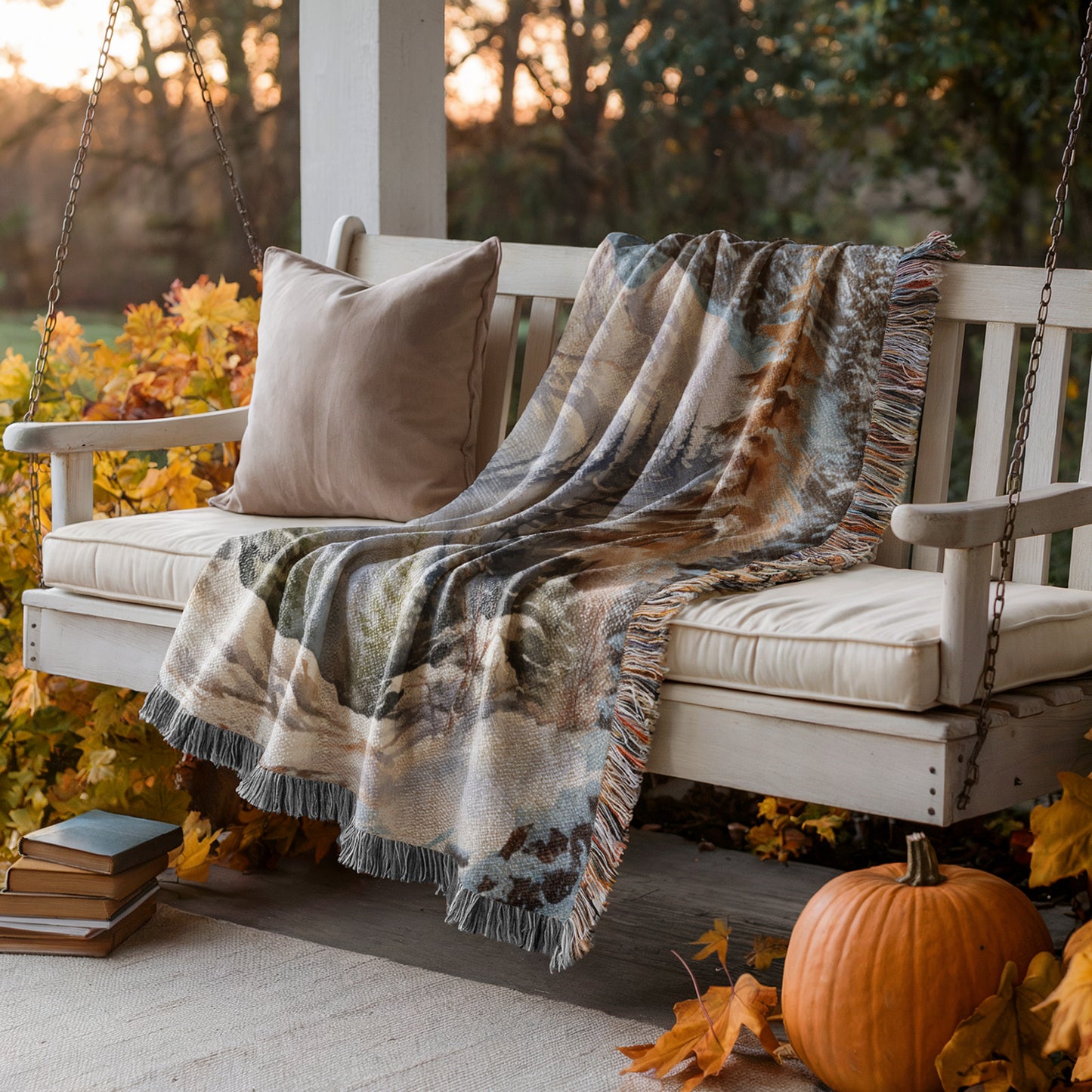 Mountain Tapestry Woven Throw Blanket