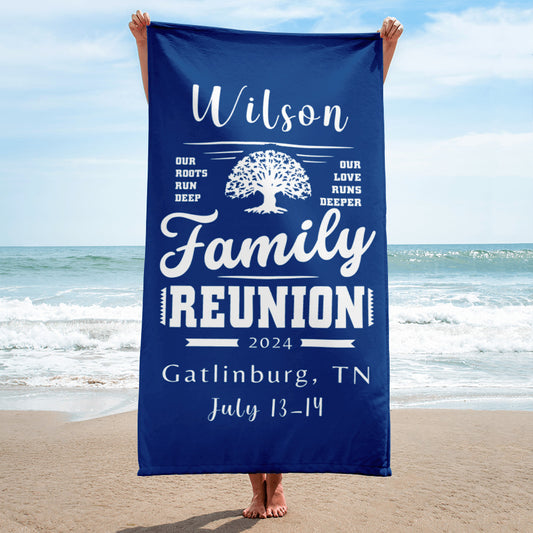 Family Reunion Custom Beach Towel Family Reunion Gifts