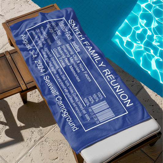 Personalized Family Reunion Beach Towel