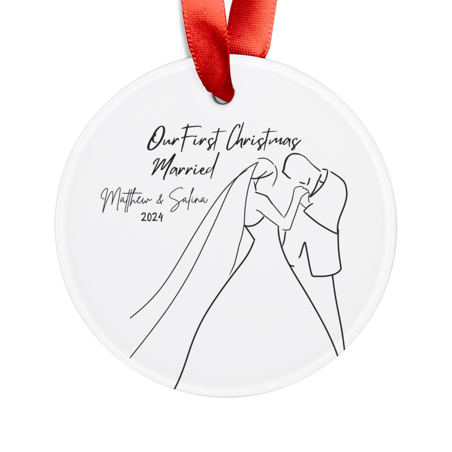 Our First Christmas Married Personalized Couple Christmas Ornament