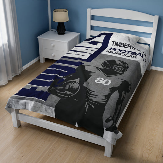 Custom Football Blanket Football Player Gift