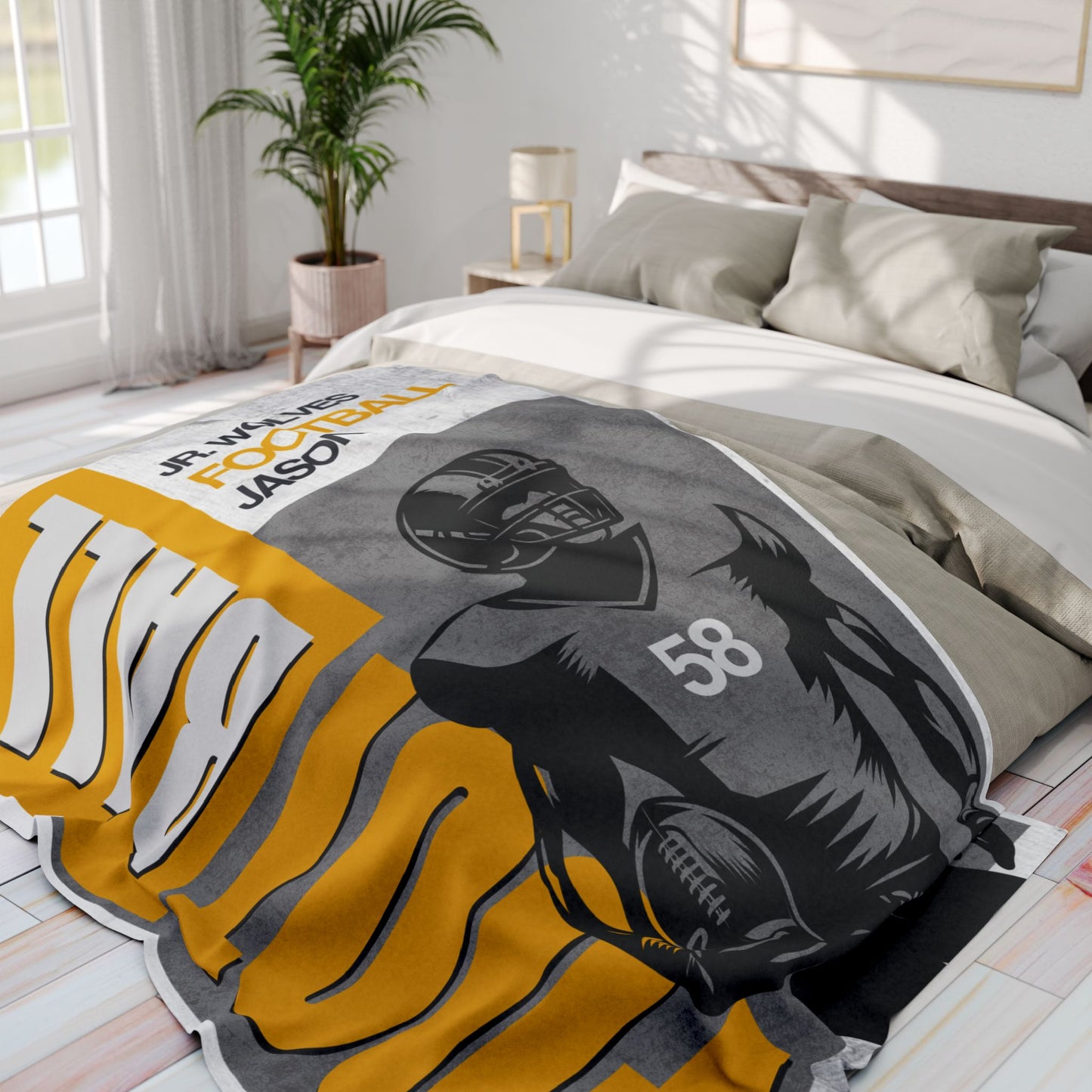 Custom Football Blanket Football Player Gift