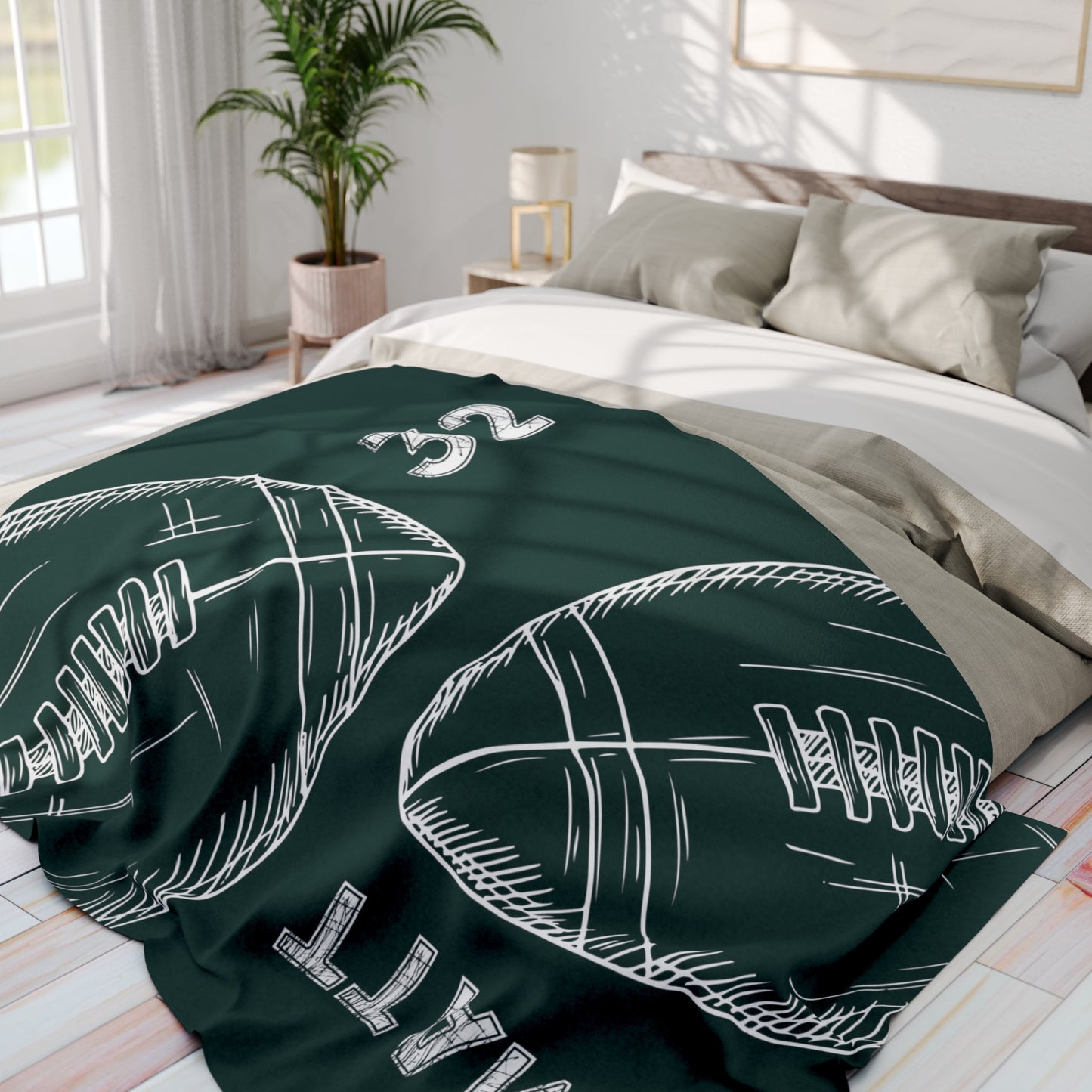 Custom Football Blanket Football Player Gift