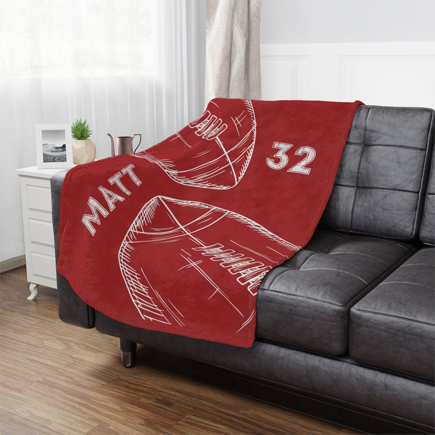 Custom Football Blanket Football Player Gift