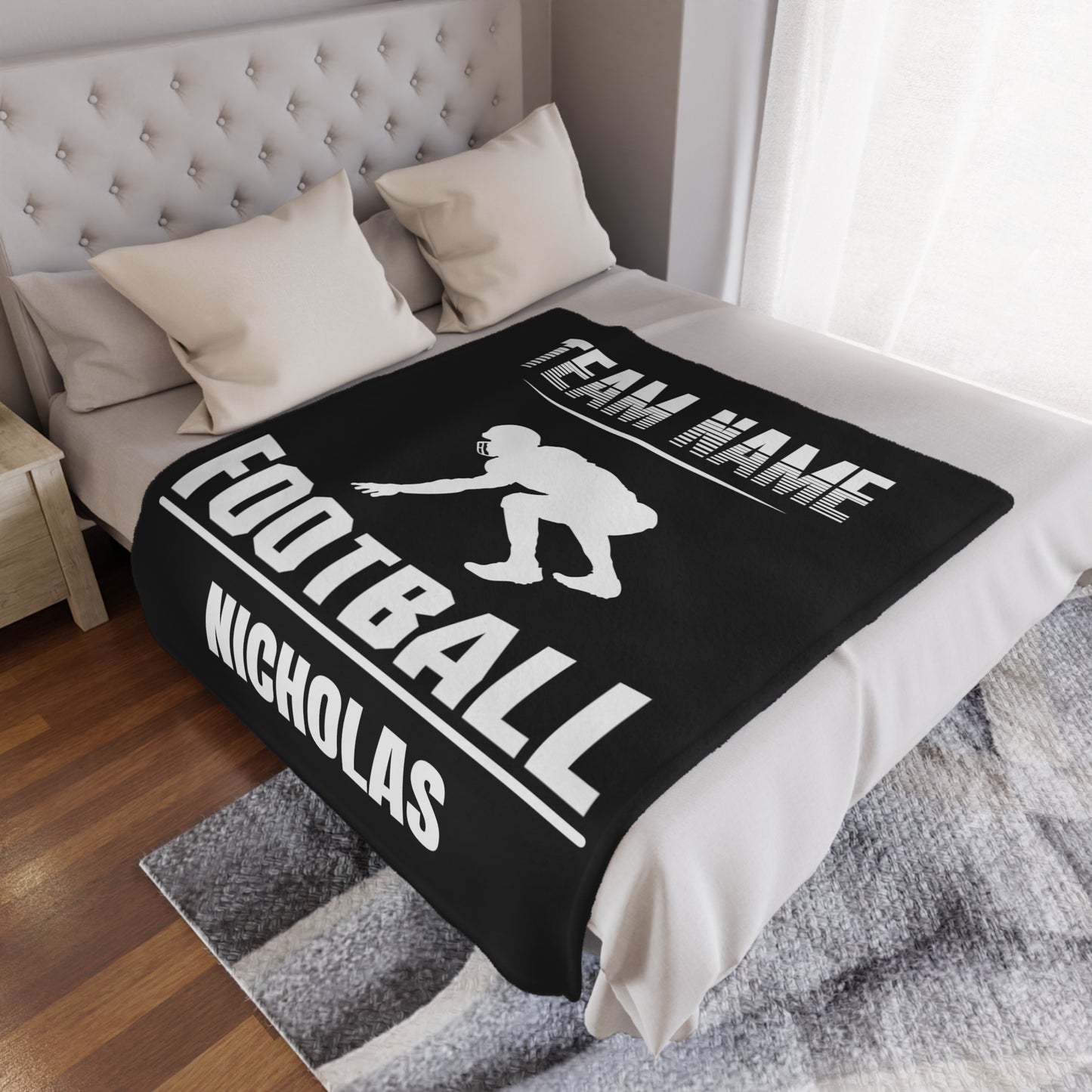 Personalized Football Blanket Gift For Football Player Custom Football Team Gift